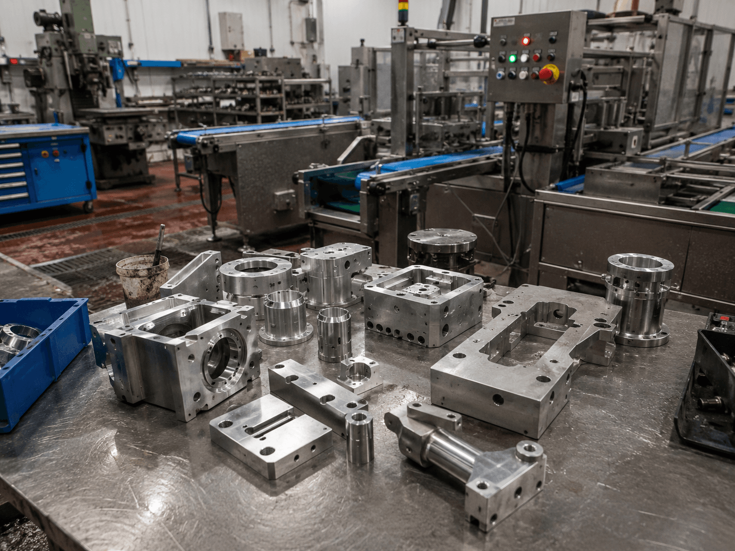 Precision mechanical components on a clean food processing production line