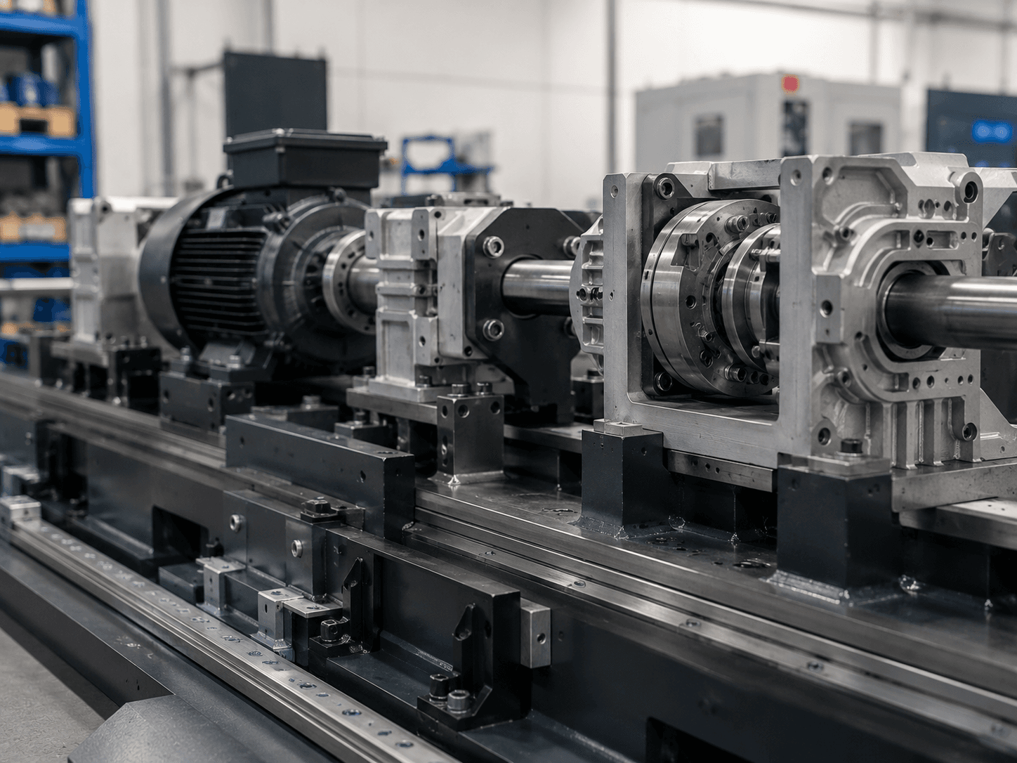 Industrial equipment supported by precision-machined components