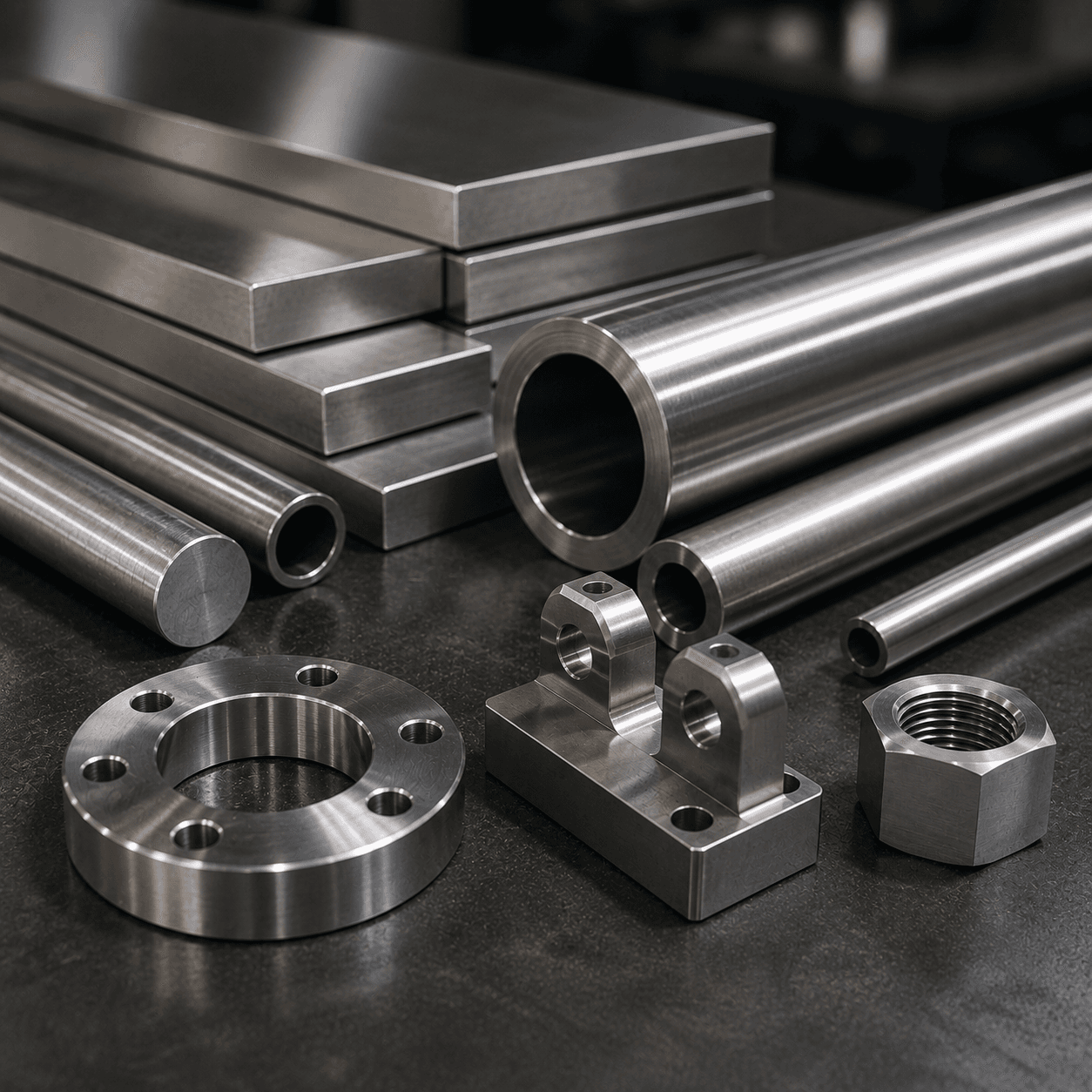 Precision-machined stainless steel part with visible milling features and clean finish