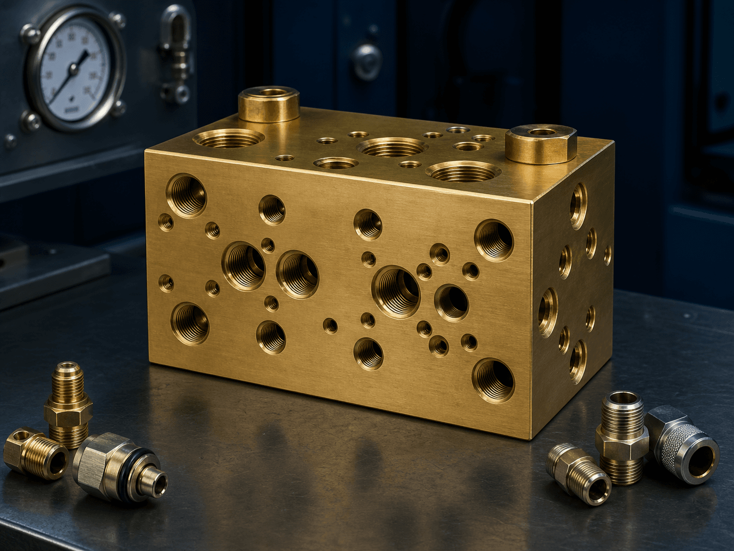 Brass Hydraulic Manifold Block