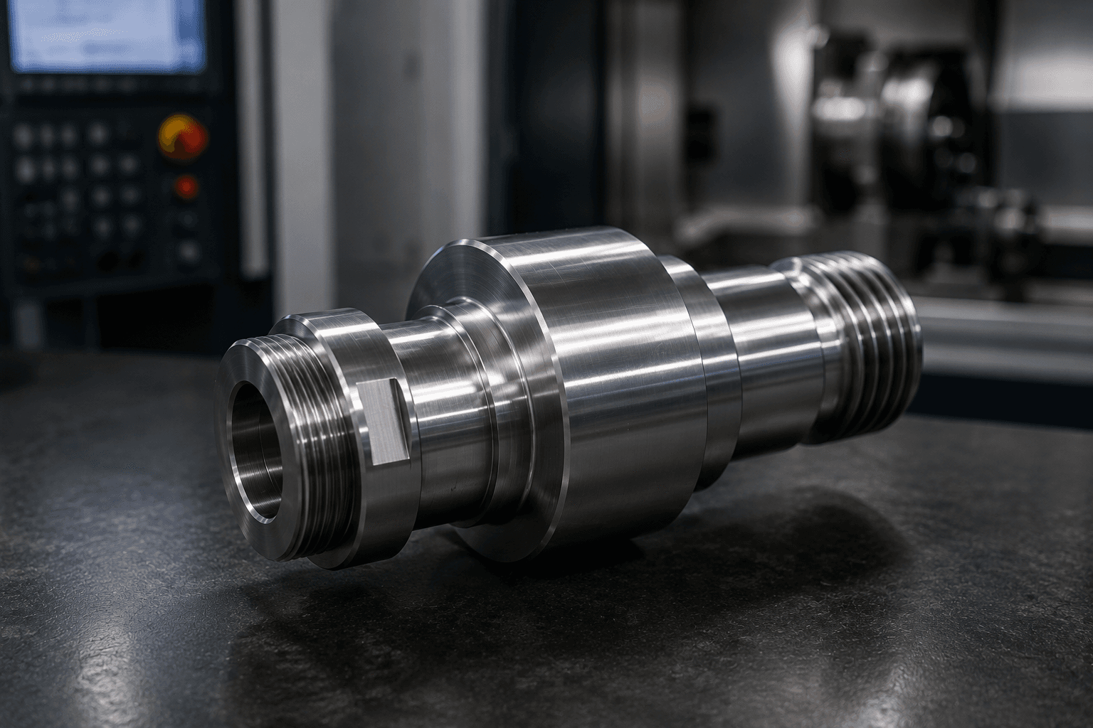 Precision CNC-turned threaded component